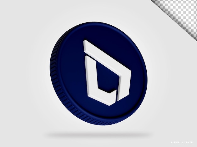 Lisk lsk cryptocurrency munt 3D-rendering geïsoleerd