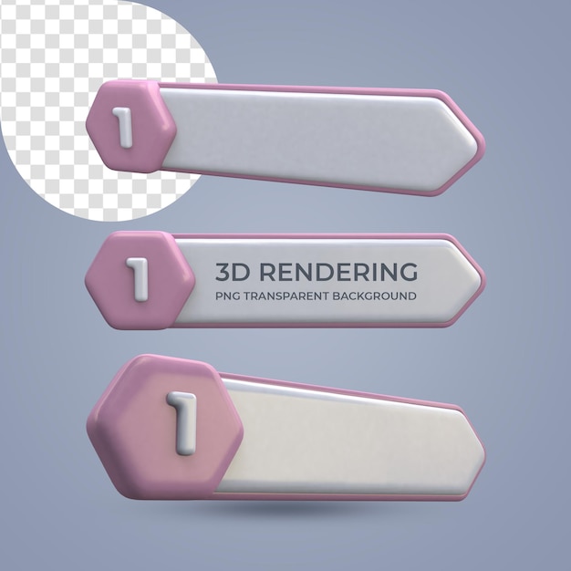 To do list banner Number 1 3d rendering isolated transparent background