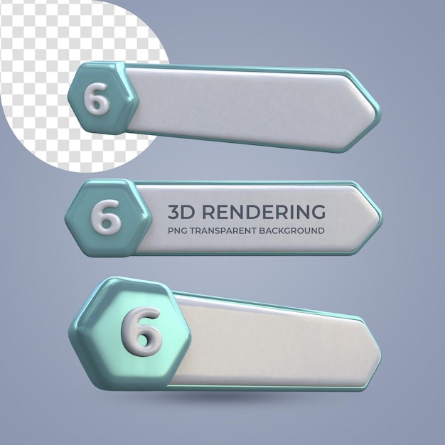To do list banner number 6 3d rendering isolated transparent background