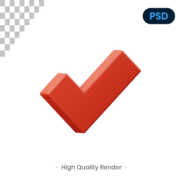 Lista Kontrolna Ilustracja Renderowania 3d Premium Psd