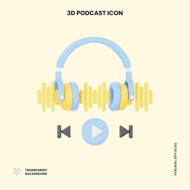 listen to podcast 3d podcast illustration for uiux web app infographic etc
