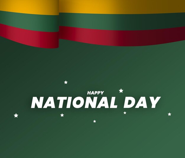 PSD litańska flaga element projektu narodowego dnia niepodległości baner wstążka psd