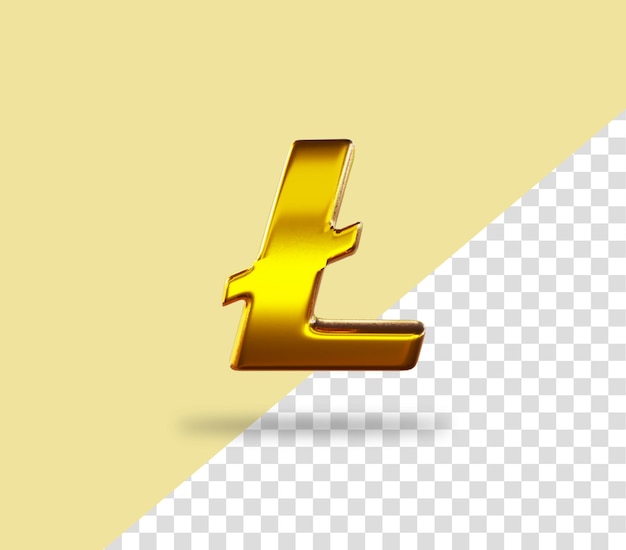 Lite sign golden 3d rendering icon