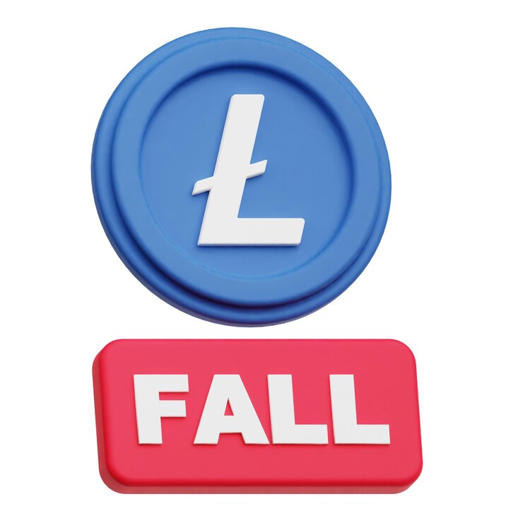 PSD litecoin 3d icon isolated on the white background