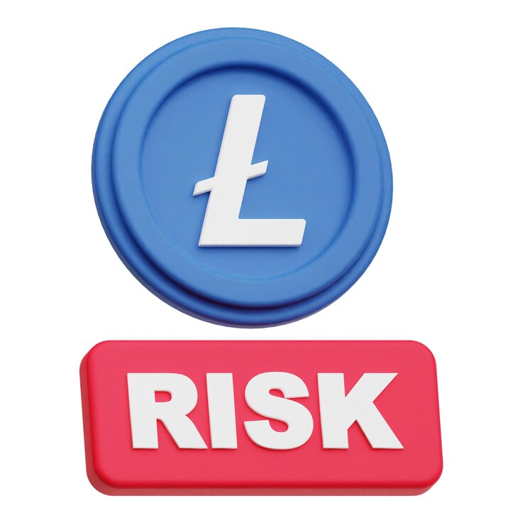 PSD litecoin 3d icoon geïsoleerd op de witte achtergrond