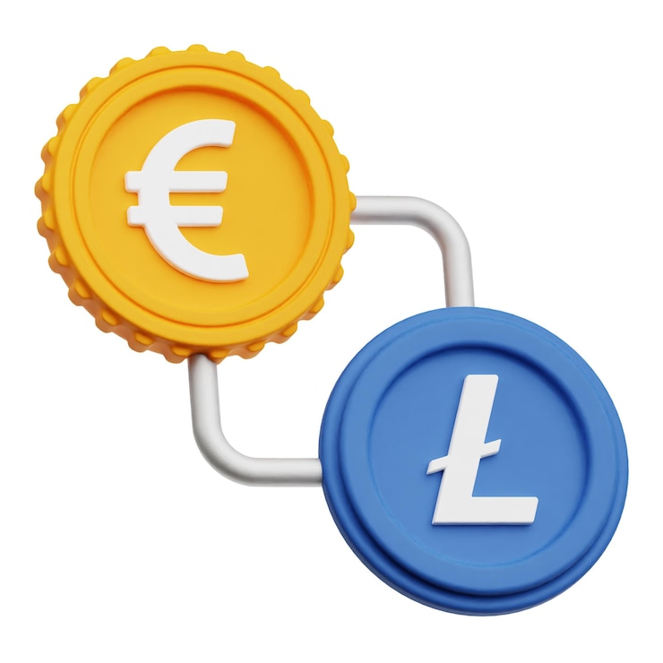 PSD litecoin 3d-ikona izolowana na białym tle