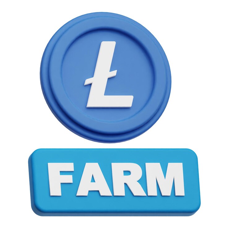 PSD litecoin 3d ikona izolowana na białym tle