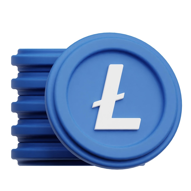 PSD litecoin crypto 3d icon isolated on the white background