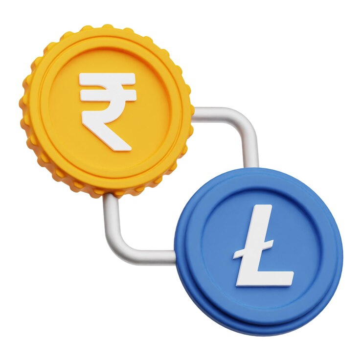 PSD litecoin crypto 3d icon isolated on the white background