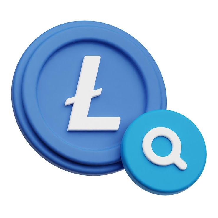 PSD litecoin crypto 3d icon isolated on the white background