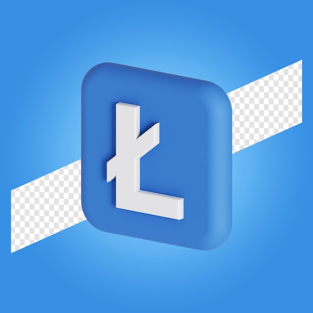 Litecoin символ криптовалюты логотип 3d Иллюстрация
