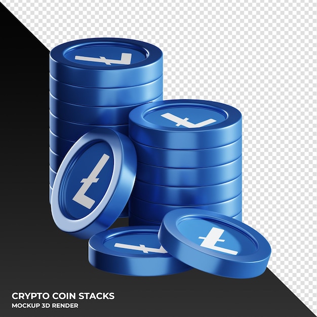 Litecoin ltc munt stapelt cryptocurrency 3d render illustratie