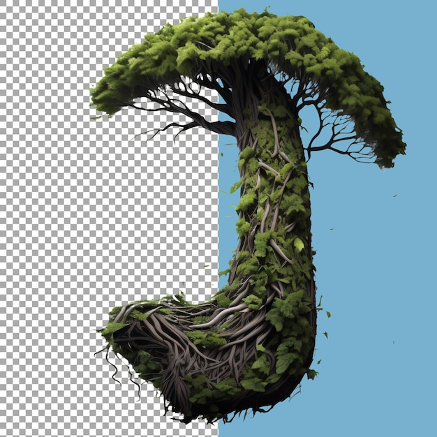 PSD litera a z drzew liście i korzenie