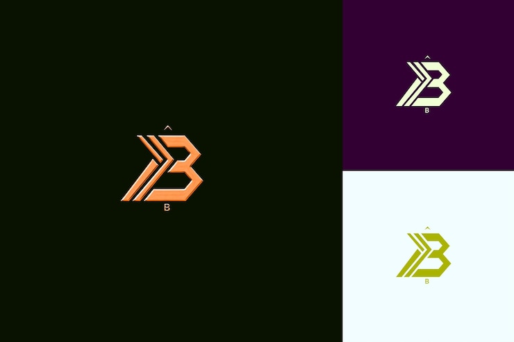 PSD litera b z minimalistycznym stylem projektowania logo z kształtem litery b int nature abstract vector collections