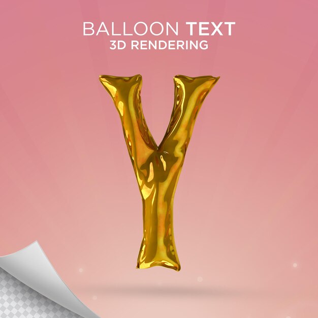 Litera Y W Balonie Rendering 3d Balonu Na Białym Tle Premium Psd