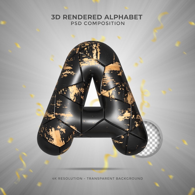 Litery alfabetu renderowania 3d Litera 3d Czcionka alfabetyczna Symbol folii realistyczny alfabet angielski