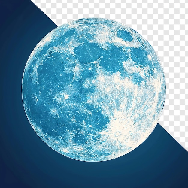 Lithografie stijl volle maan op blauwe achtergrond