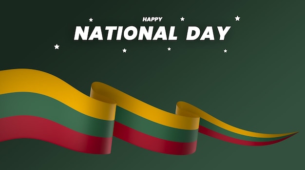 PSD litouwen vlag element ontwerp nationale onafhankelijkheidsdag banner lint psd