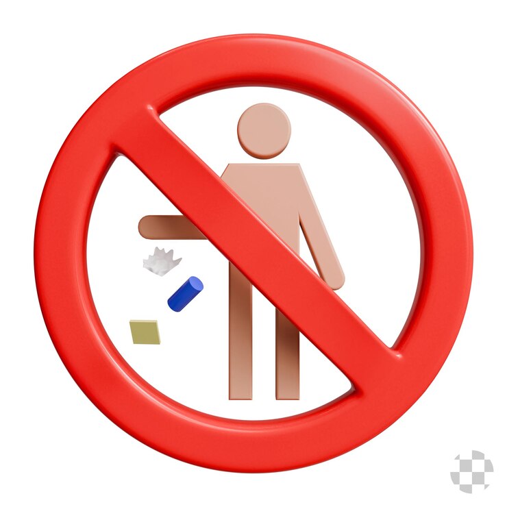 PSD littering prohibition sign 3d