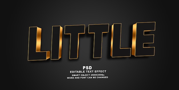 Маленький 3d редактируемый текстовый эффект photoshop psd шаблон