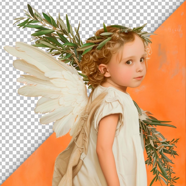 PSD little angel isolated on transparent background