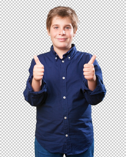 Little boy doing okay gesture