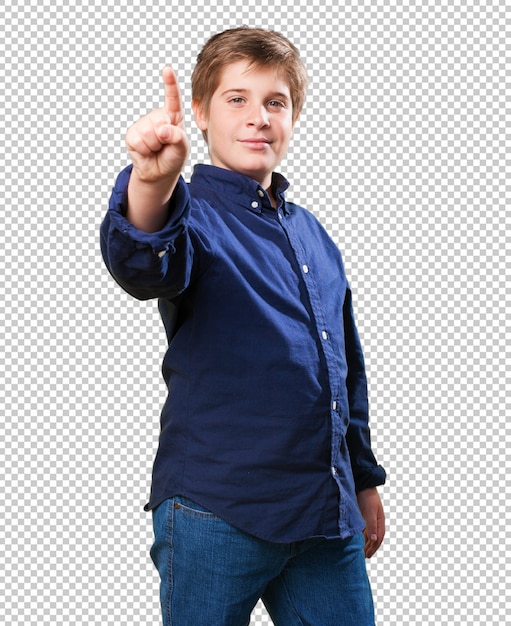 Ragazzino che gesturing numero uno