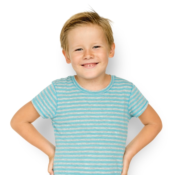 Little Boy lachend gezicht expressie Studio portret