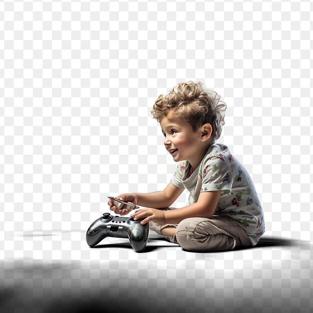 A little boy sits on the floor and is playing with a calculator