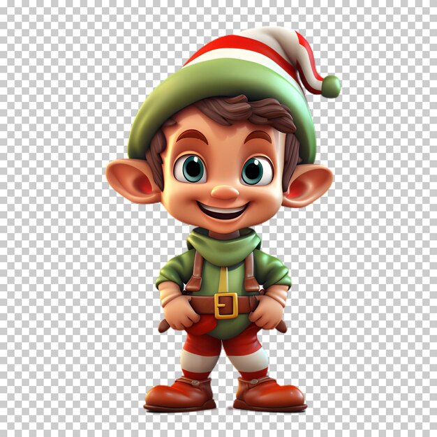 Little christmas character isolated on transparent background