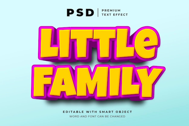 Little family modern editable text effect