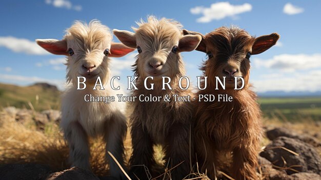 PSD little funny baby goats