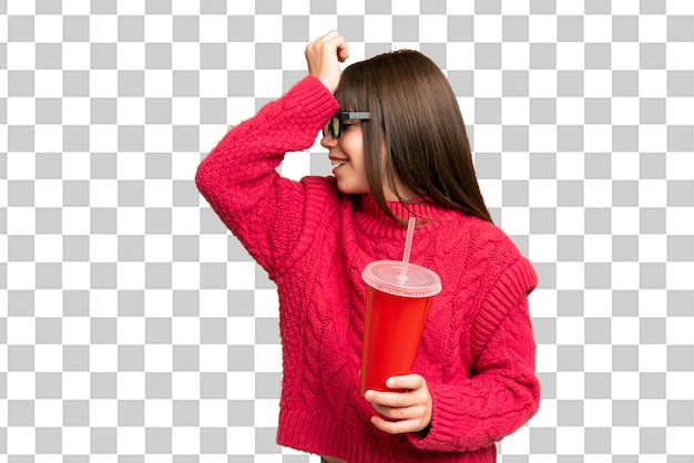Little girl over isolated chroma key background