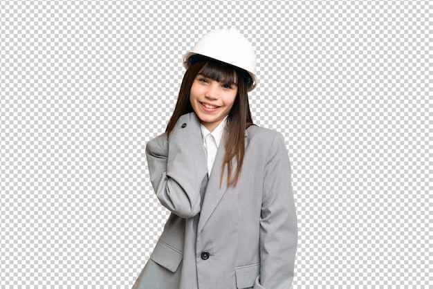 Little girl over isolated chroma key background