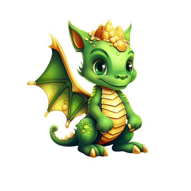 Little green dragon vector image