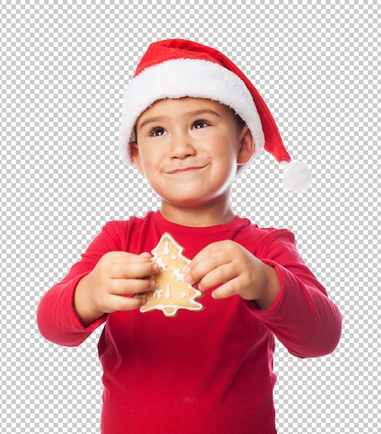 Little kid boy celebrating christmas