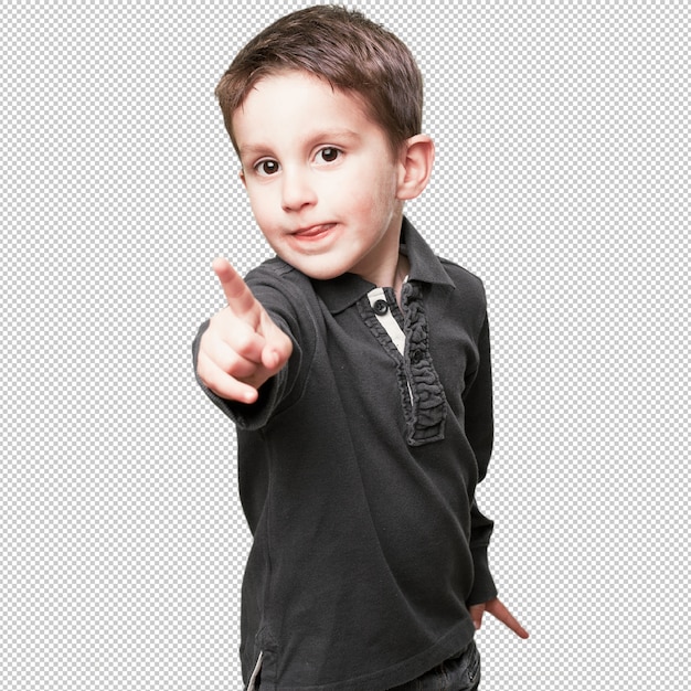 little kid pointing front