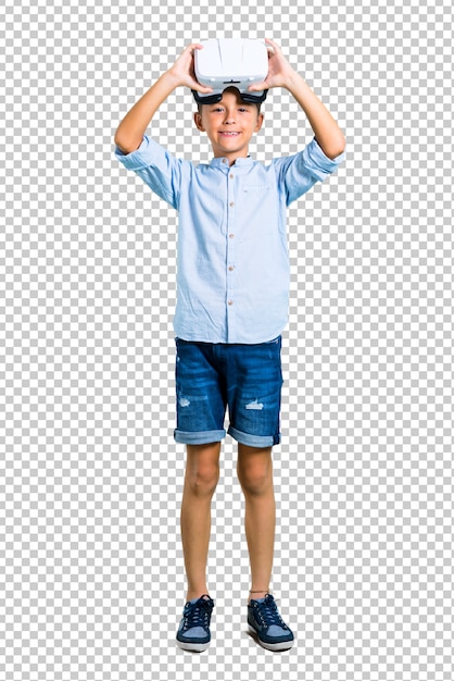 PSD little kid using vr glasses