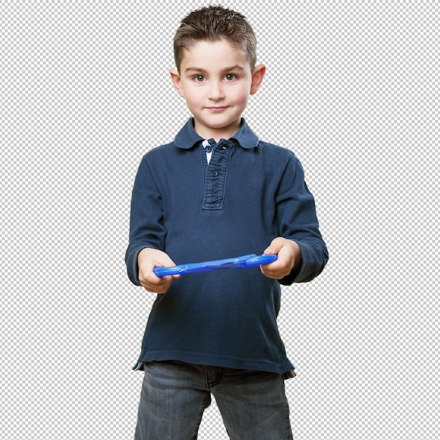 little kid with scissors