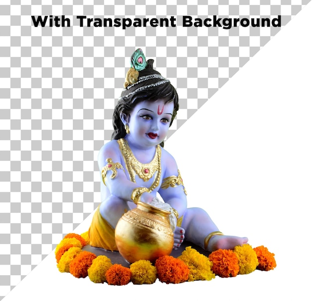 小神克里希納·巴格旺 (Little Lord Krishna Bhagwan) 照片 PNG PSD 透明背景