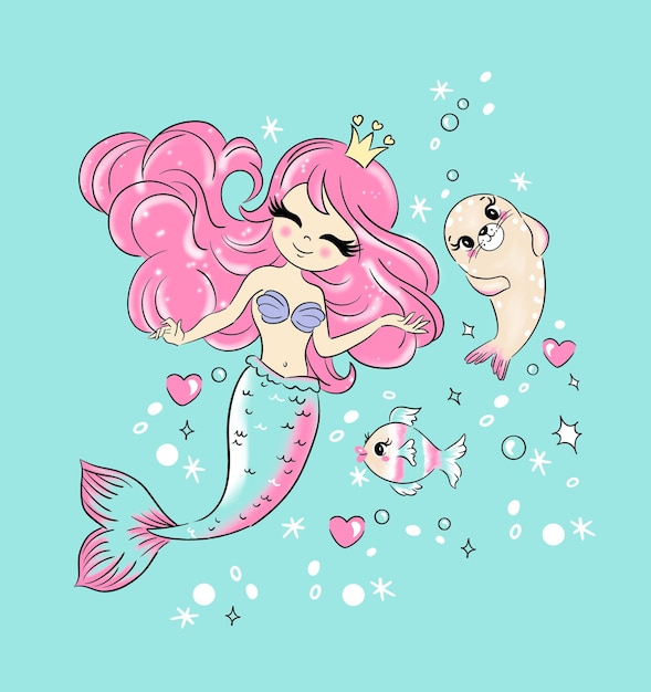 PSD little mermaid print