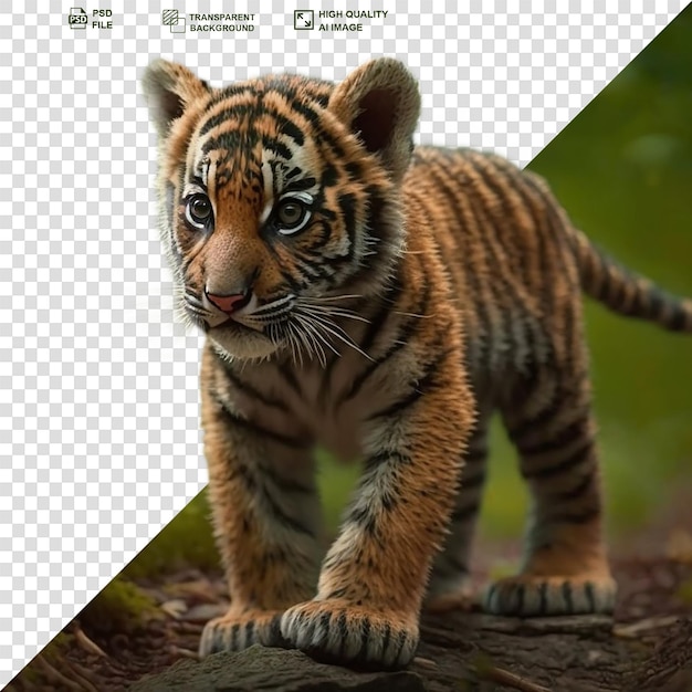 PSD little tiger transparent background