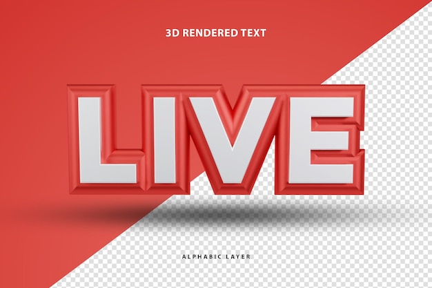 Live 3D-gerenderde tekstontwerp