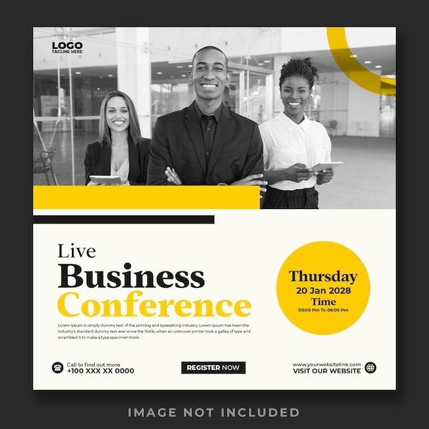 Live business conference social media post