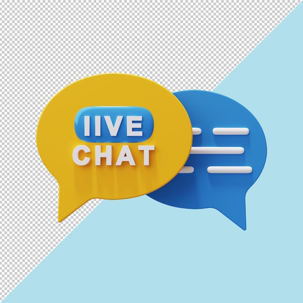 Live chat icons 3D Render Premium PSD