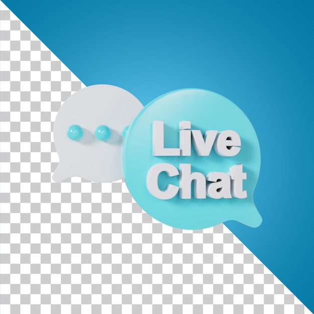 PSD live chat-pictogram 3d-rendering