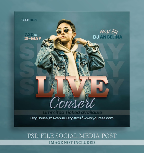 PSD live consert social media post design