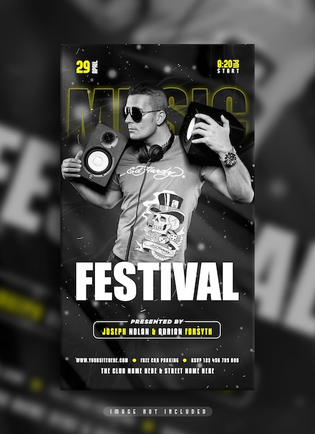 Live music festival flyer instagram story social media post banner