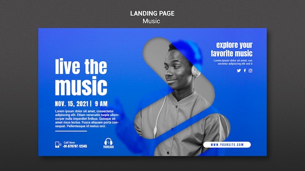 Live the music landing page