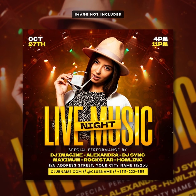 Live music night flyer template